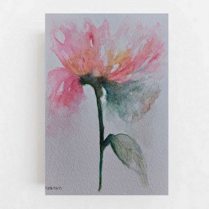 Kwiatek  -akwarela, Paulina Lebida, obrazy akwarela