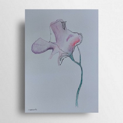 Kwiatek  -akwarela A4, Paulina Lebida, obrazy akwarela