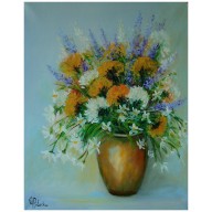 Polne kwiaty  obraz olejny  40-50 cm