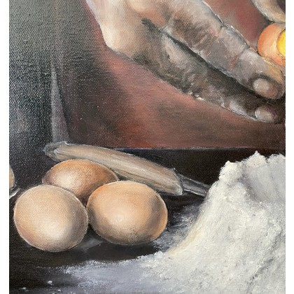 Myroslava Burlaka - obrazy olejne - Piekarz.Przygotowanie muffin. foto #1