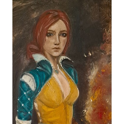 Obraz olejny postać kobieca Triss 50x70 cm, Andżelika Kucharska, obrazy olejne