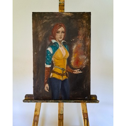 Andżelika Kucharska - obrazy olejne - Obraz olejny postać kobieca Triss 50x70 cm foto #2
