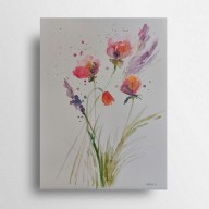 Kwiaty- akwarela formatu 24/32 cm
