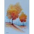 Jesień  - akwarela formatu 18/24 cm