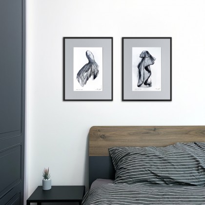 Maja Gajewska - grafika tech. mieszana - Grafika z ramą - sukienka 6 foto #1