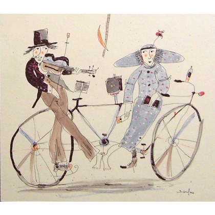 Dariusz Grajek - obrazy tech. mieszana - Zakochany tandem.... foto #1