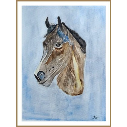 Koń,  akwarela. /240x320 mm/, Bogumiła Szufnara, obrazy akwarela