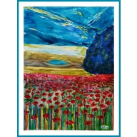 Makowa łąka,  akwarela .  /240x320 mm /