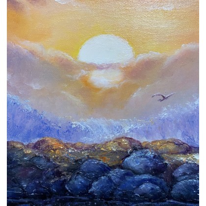 Myroslava Burlaka - obrazy olejne - Latarnia morska. Zachód słońca. foto #1