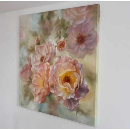 Lidia Olbrycht - obrazy olejne - Róże, ręcznie malowany na płótnie foto #1
