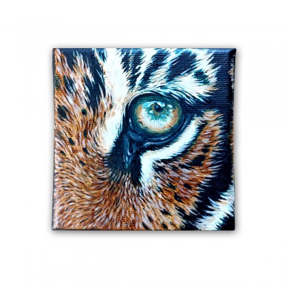 Tygrys/oko - 10x10cm, Joanna Podolska, obrazy akryl