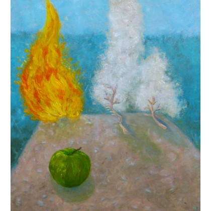 Elżbieta Goszczycka - obrazy olejne - Martwa natura z płomieniem foto #2