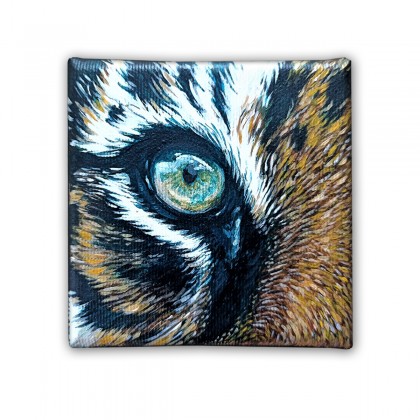 Tygrys/oko II - 10x10cm, Joanna Podolska, obrazy akryl