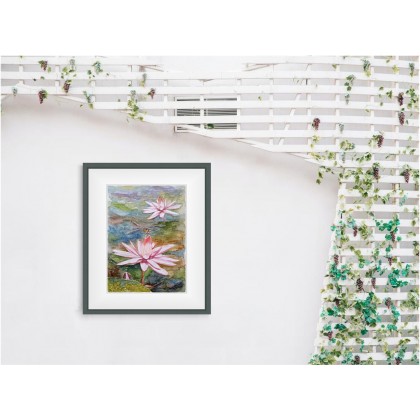 Joanna Tomczyk - obrazy akwarela - Spotkanie lilii z ważką, Akwarela foto #3