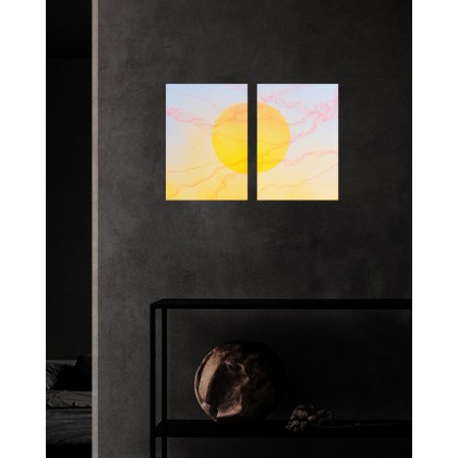 Jessica Popko - obrazy akryl - dyptyk abstrakcyjny Ciepełko foto #1