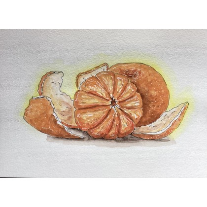 Pomarańcza, Yunona Kucherevska, obrazy akwarela
