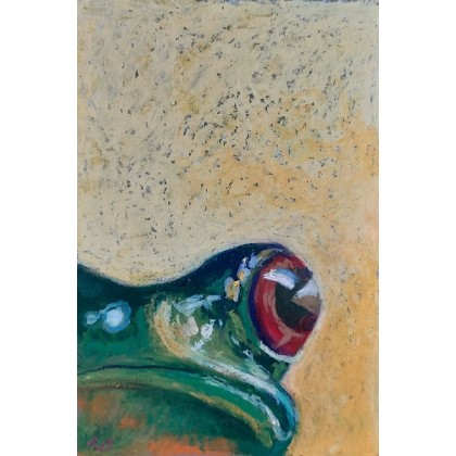 Żaba -rysunek pastelami olejnymi, Paulina Lebida, pastele olejne