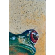 Żaba -rysunek pastelami olejnymi