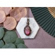 Miedziany wisiorek wire wrapping z różowym agatem #225