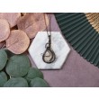 Miedziany wisiorek wire wrapping z białym kwarcem #226