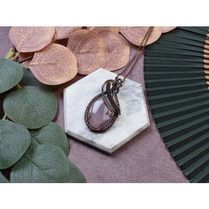 Witchcraft Apparel - wisiory - Miedziany wisiorek wire wrapping z agatem #231 foto #2