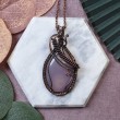 Miedziany wisiorek wire wrapping z agatem #231