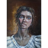 Dama, obraz olejny na płótnie, portret kobiety