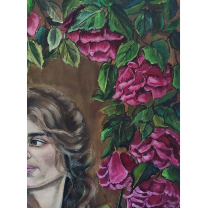 KingaOilArt - obrazy olejne - Kobieta I, portret, kwiaty, róże foto #4