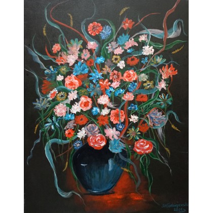 Bukiet kwiatów 3, Sylwia Młodziejewska, obrazy akryl
