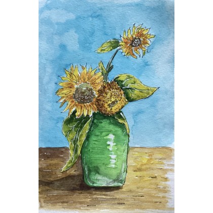 Yunona Kucherevska - obrazy akwarela - Prawie Van Gogh (replikacja) foto #1