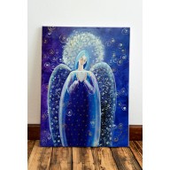 ANIOŁ Z SERDUSZKIEM. NIEBIESKI.  GICLEE