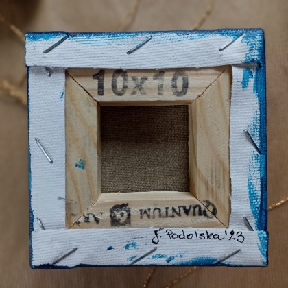 Joanna Podolska - obrazy akryl - Mini zimowy pejzaż 10x10cm foto #4