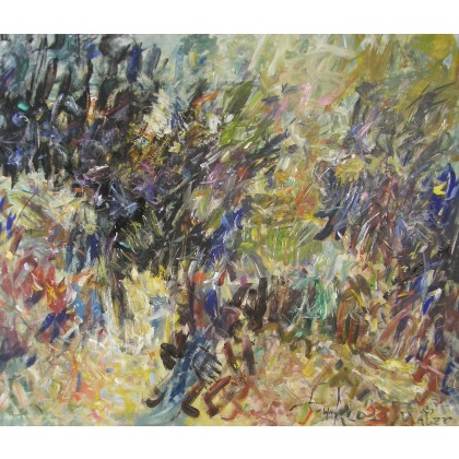 W koronach drzew, 120x140 cm, Eryk Maler, obrazy olejne