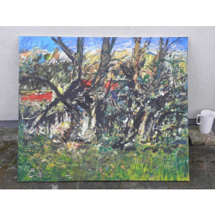 Eryk Maler - obrazy olejne - Wierzby, ogromny, 120x140 cm foto #4