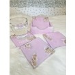 Podkładki pod kubki z pudełkiem pudrowy róż