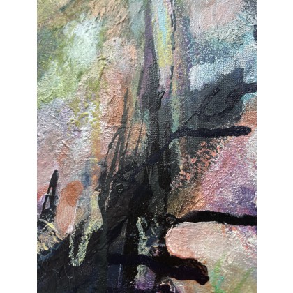 Agnieszka Kumoń - obrazy akryl - Obraz abstrakcyjny Recalibration I 25×25 cm, technika akrylowa, 2023 foto #1