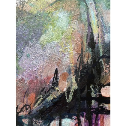 Agnieszka Kumoń - obrazy akryl - Obraz abstrakcyjny Recalibration I 25×25 cm, technika akrylowa, 2023 foto #3