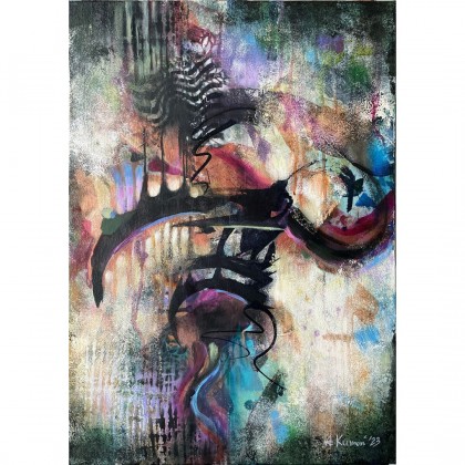 Agnieszka Kumoń - obrazy tech. mieszana - Obraz abstrakcyjny Tornado, 50×70 cm, techniki mieszane foto #1