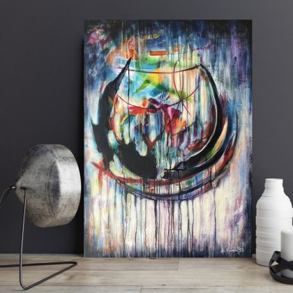 Obraz abstrakcyjny ?Resistance?, 100×70 cm, techniki mieszane, Agnieszka Kumoń, obrazy tech. mieszana