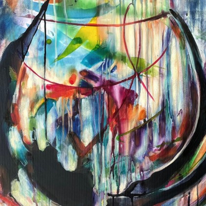 Agnieszka Kumoń - obrazy tech. mieszana - Obraz abstrakcyjny ?Resistance?, 100×70 cm, techniki mieszane foto #2