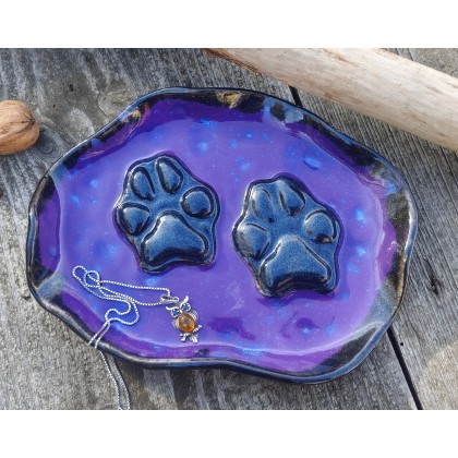Shiraja - drobne upominki - Ceramiczny talerzyk, psie łapki (c701) foto #3