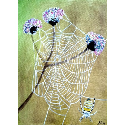 Pająk / 240x320 mm/, Bogumiła Szufnara, obrazy akwarela