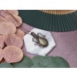 Miedziany wisiorek wire wrapping z obsydianem #464