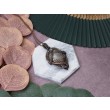 Miedziany wisiorek wire wrapping z kwarcem z rutylem #473