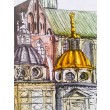 Wawel, akwarela, A3