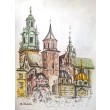 Wawel, akwarela, A3