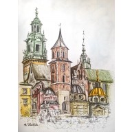 Wawel, akwarela, A3