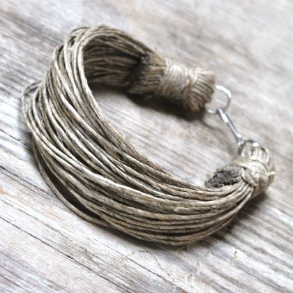 minimalistyczna bransoletka ze sznurka lnianego, Dominika Brzozowska, bransoletki