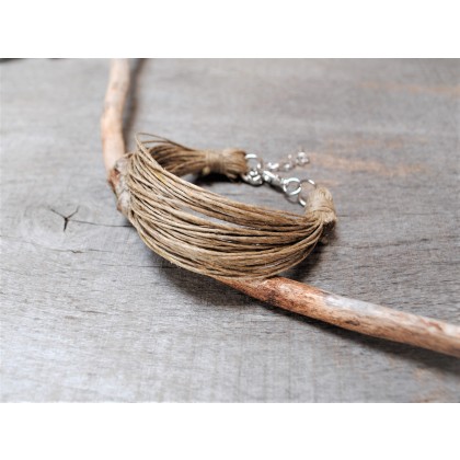 Dominika Brzozowska - bransoletki - minimalistyczna bransoletka ze sznurka lnianego foto #1
