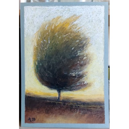 Paulina Lebida - pastele suche - Drzewa-dwa pejzaże wykonane pastelami olejnymi foto #4